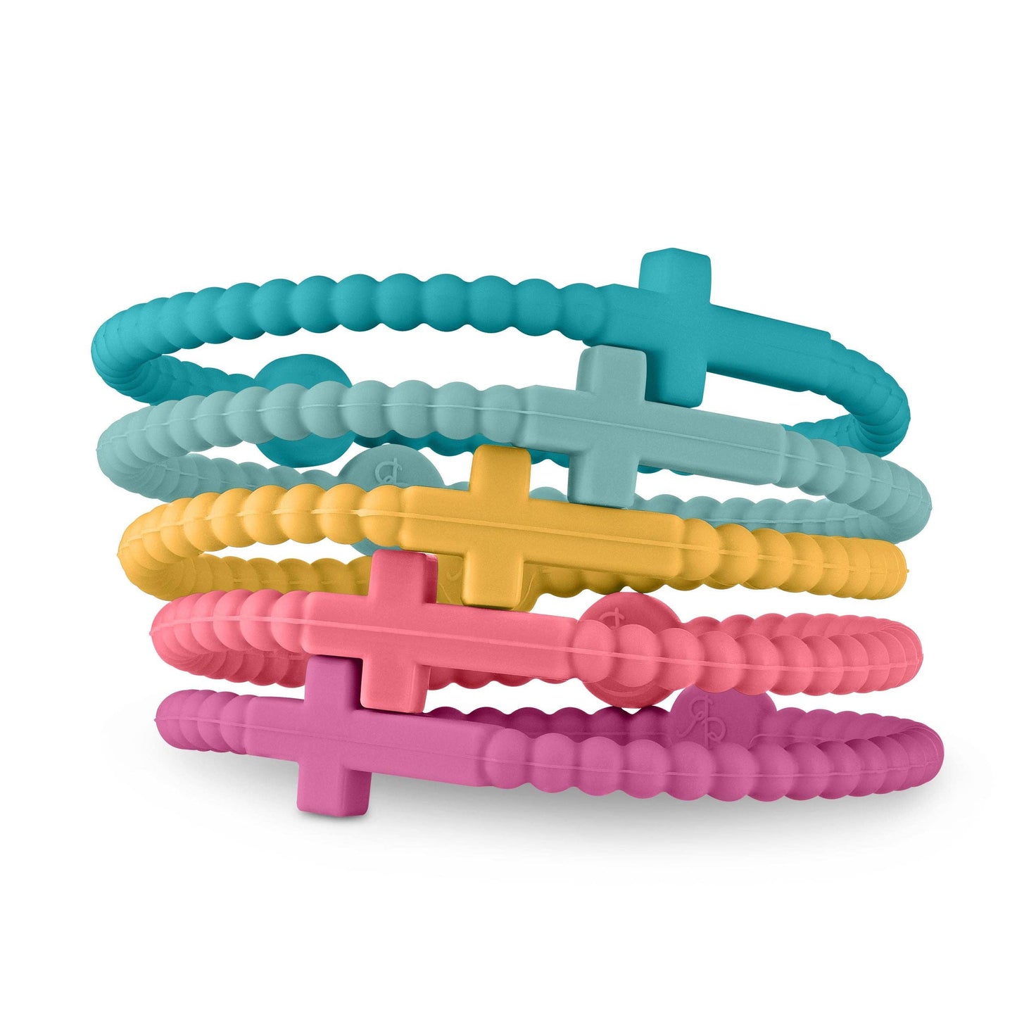 Jesus Bracelets (silicone cross bracelets): White (5 pack) / Extra Small