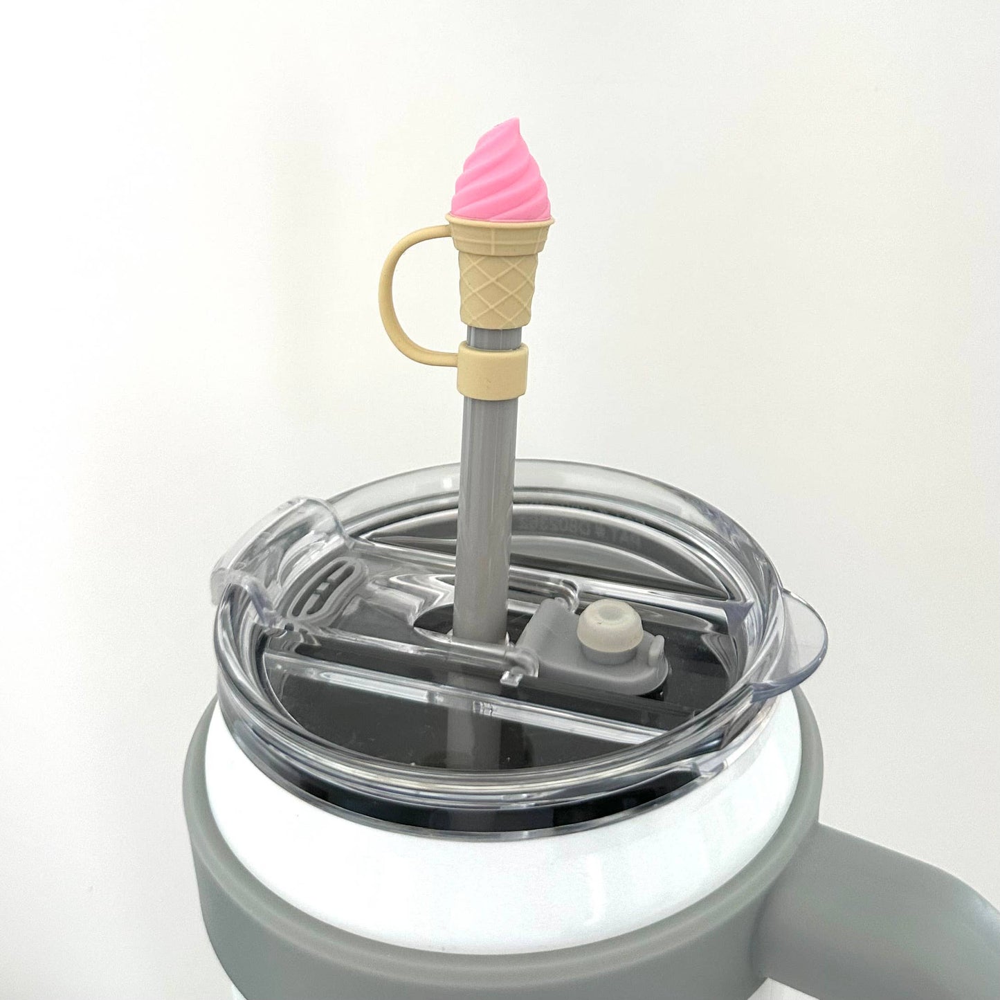 Straw Cover Pink Ice Cream Cone 10mm