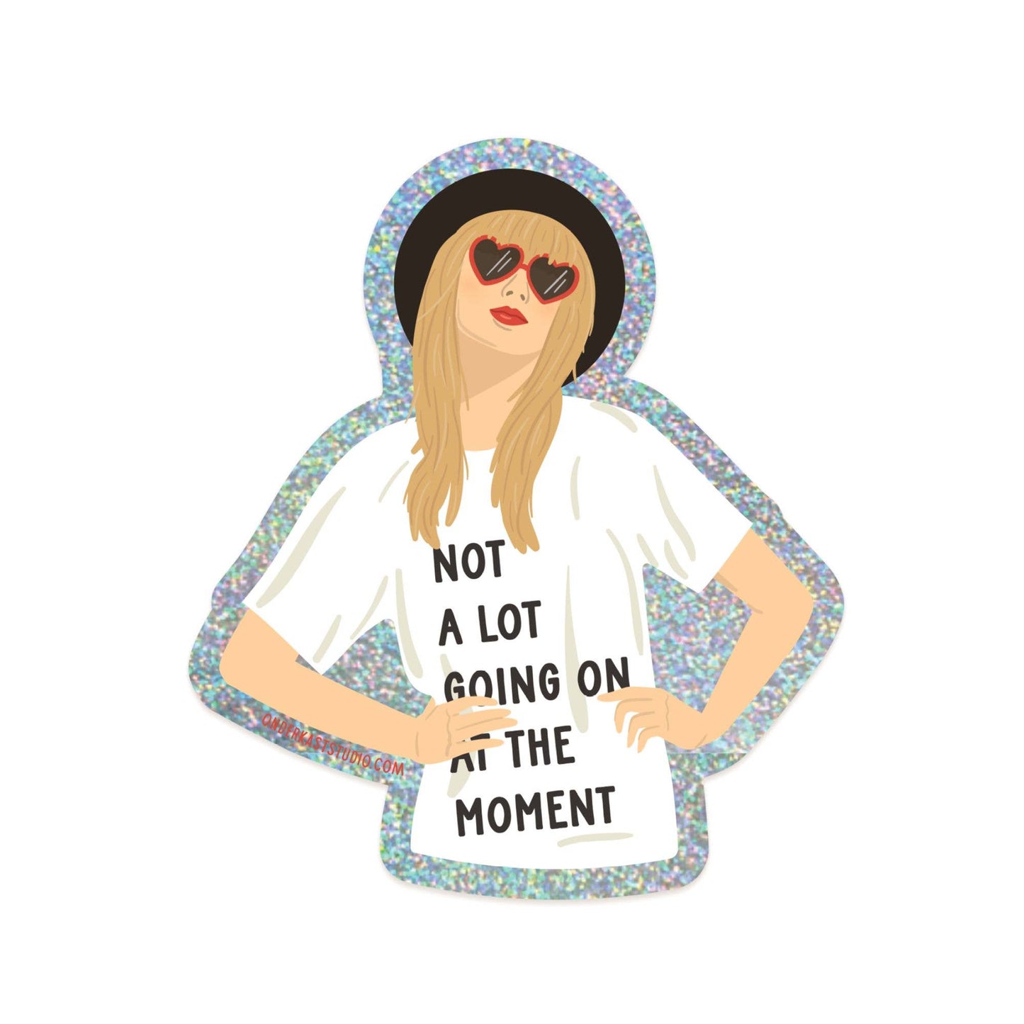 TS Red Glitter Sticker