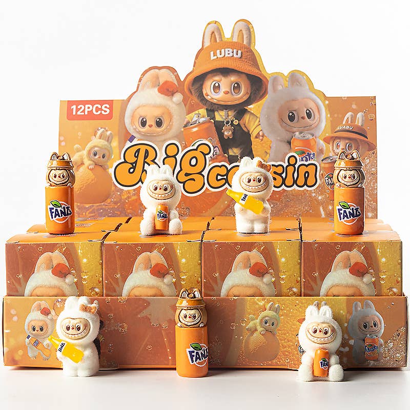 Flocking cute monster ornaments Gift Blind Box-12pcs: Skateboard