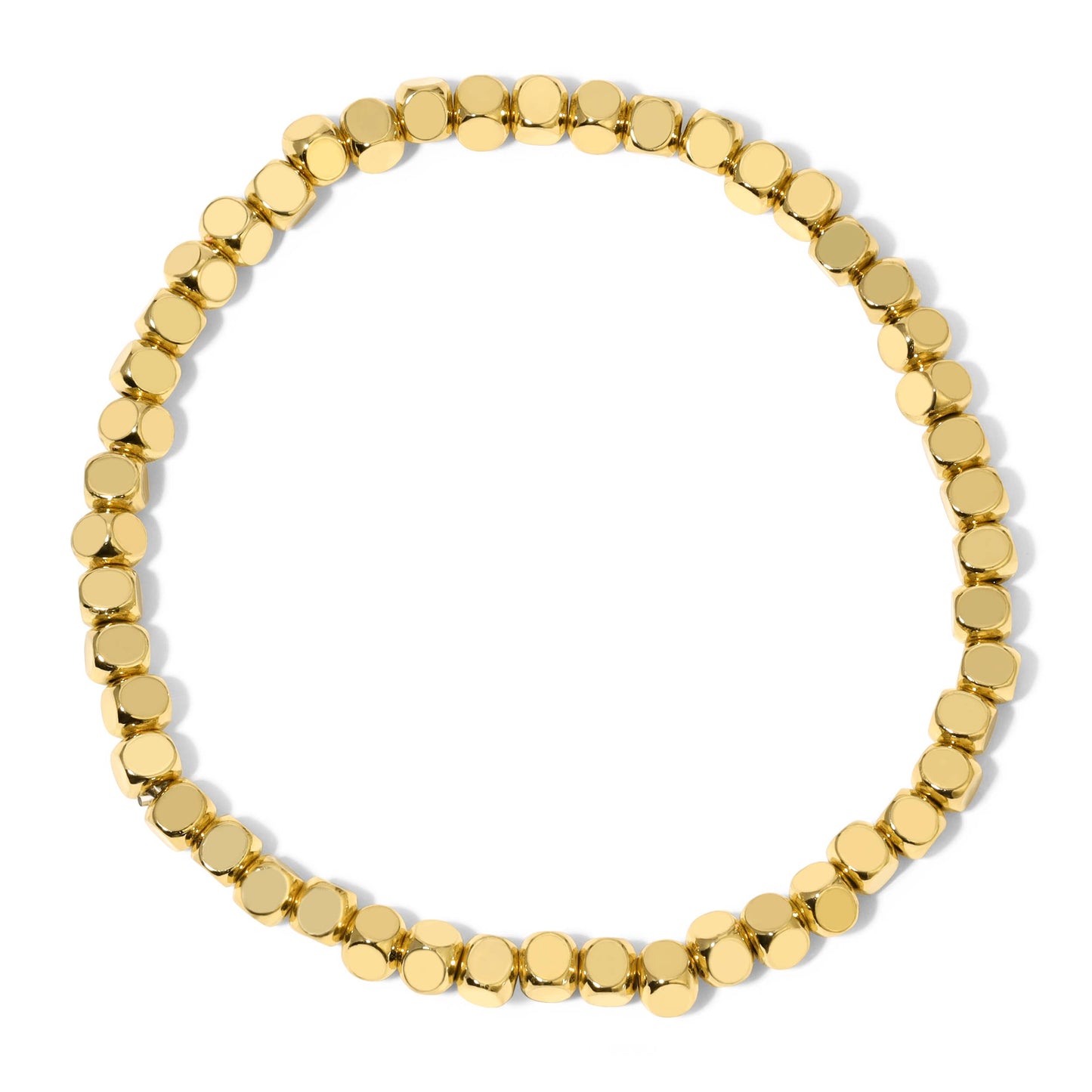 Gold Cube Bead Bracelet - Medium (4mm)