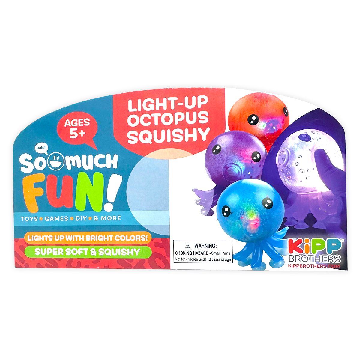 So Much Fun! Squishy Light Up Octopus Boxed Toy - 12/Display: Wholesale Price
