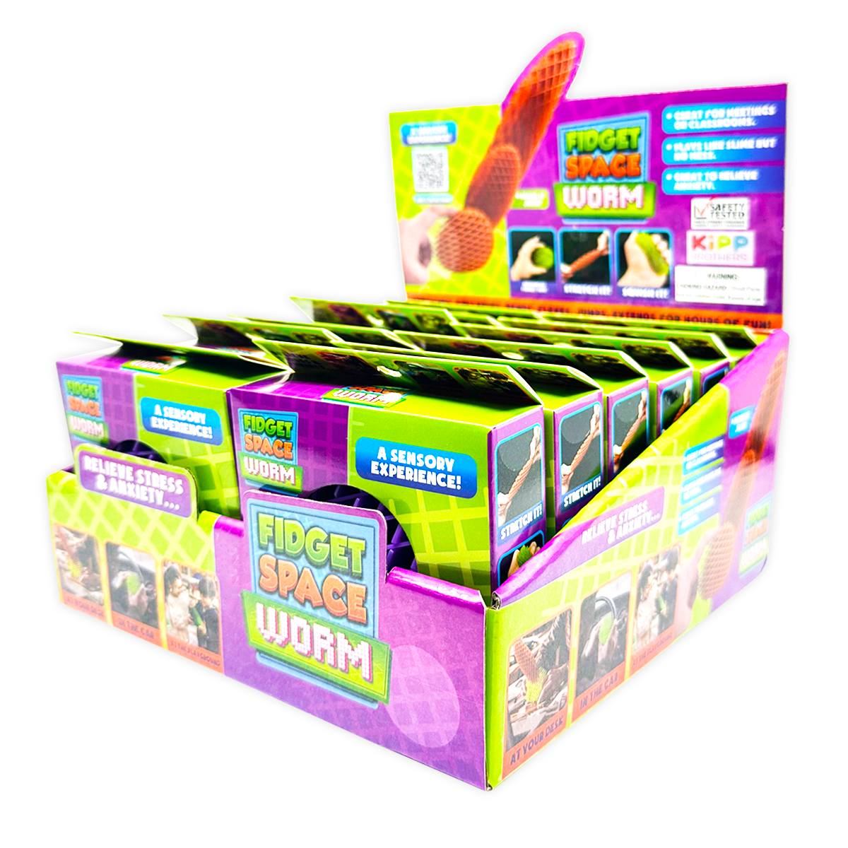 Fidget Space Worm Toy Assortment Boxed - 12/Display: Wholesale Price