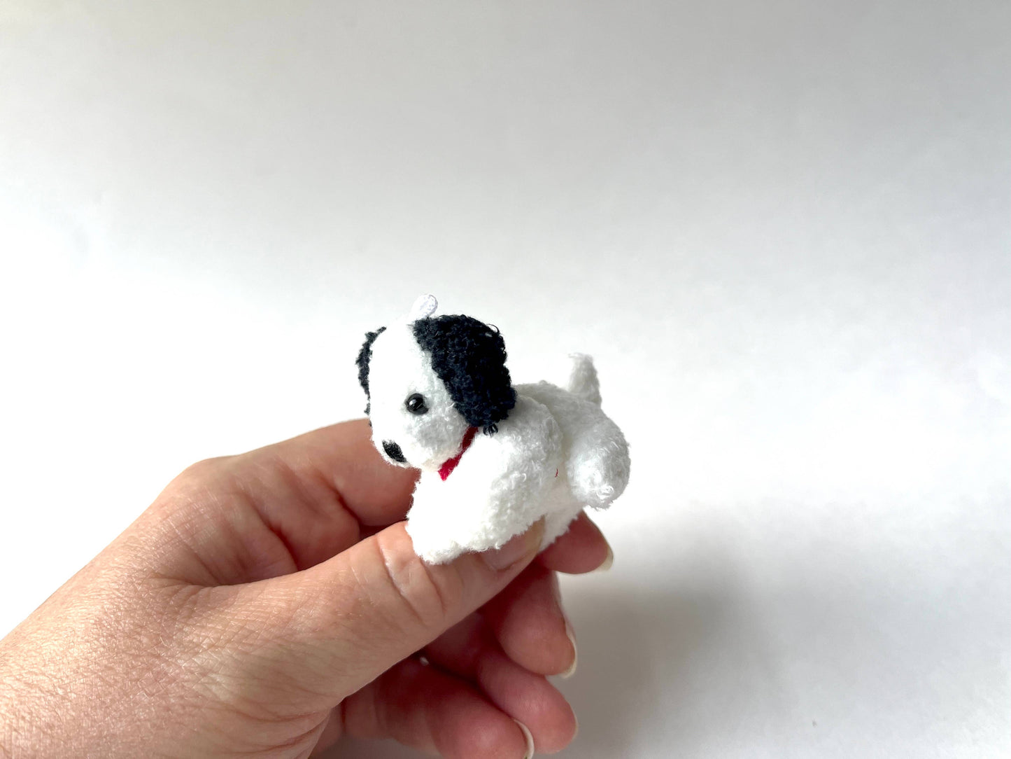Mini Plush Puppy Dog Bag Charm Backpack Keychain (black ear