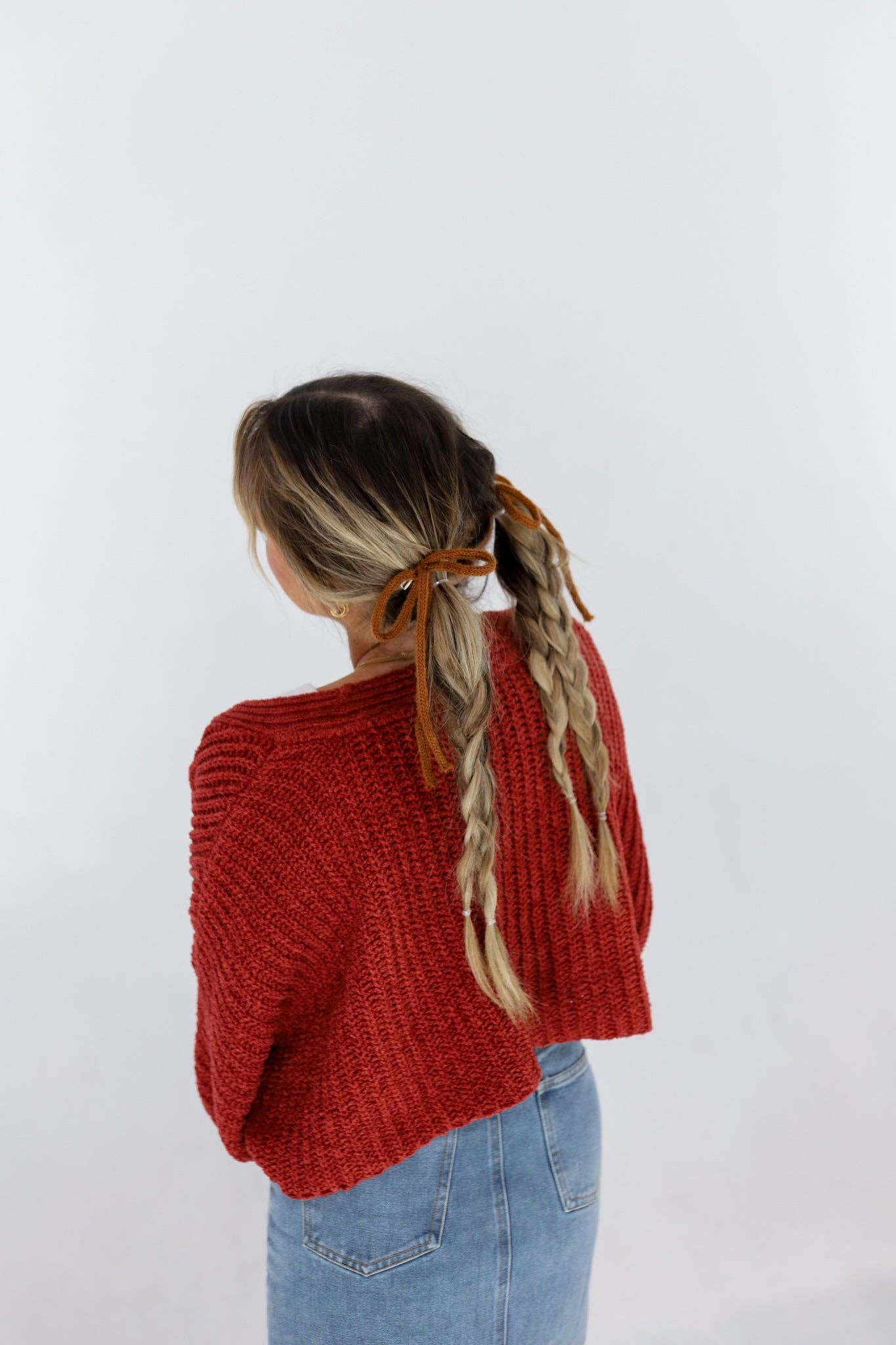 CROCHET BOW ( 6 COLORS ): TAN / Clip