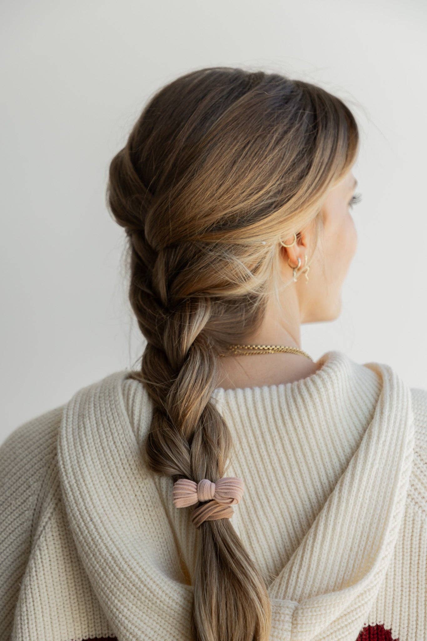 BOW SLICK BACK PONYTAILS (PACK OF 3): LAVENDER