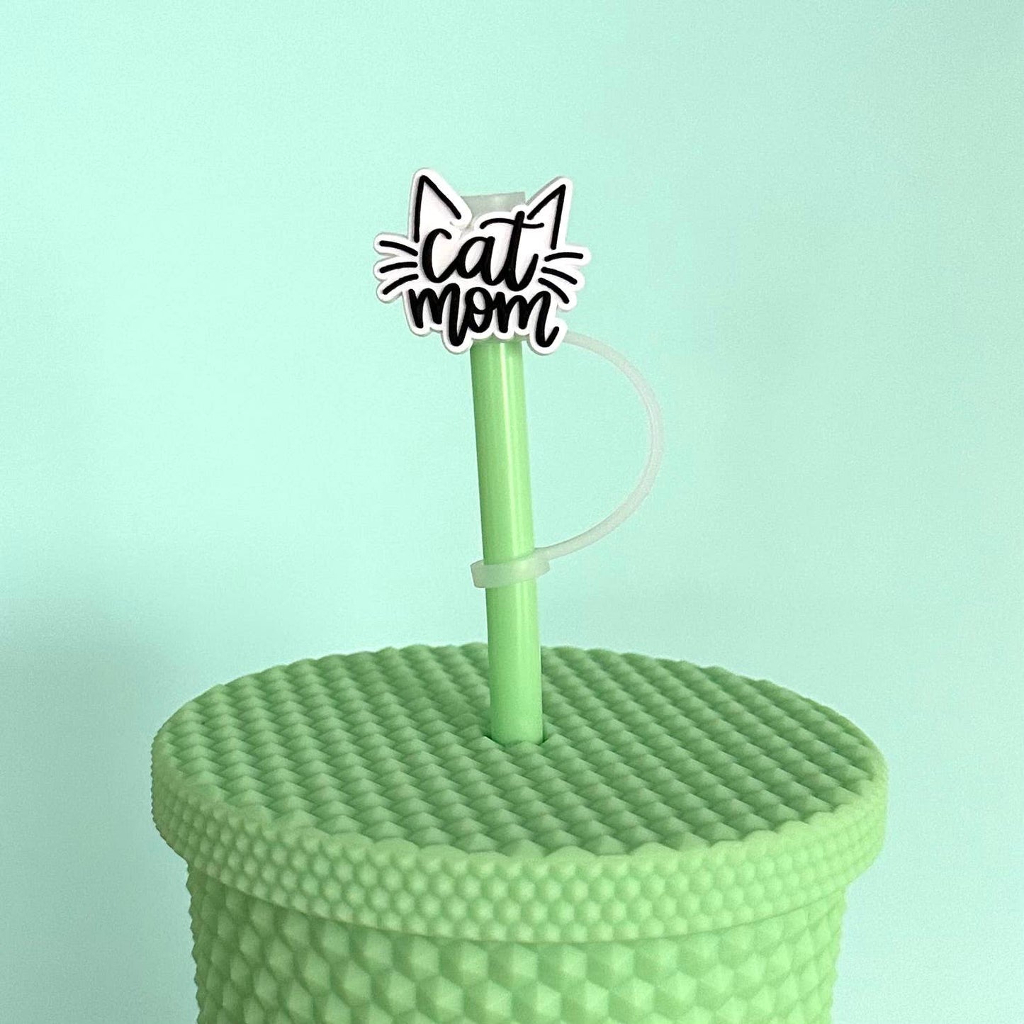 Straw Cover Topper Cat Mom 7mm