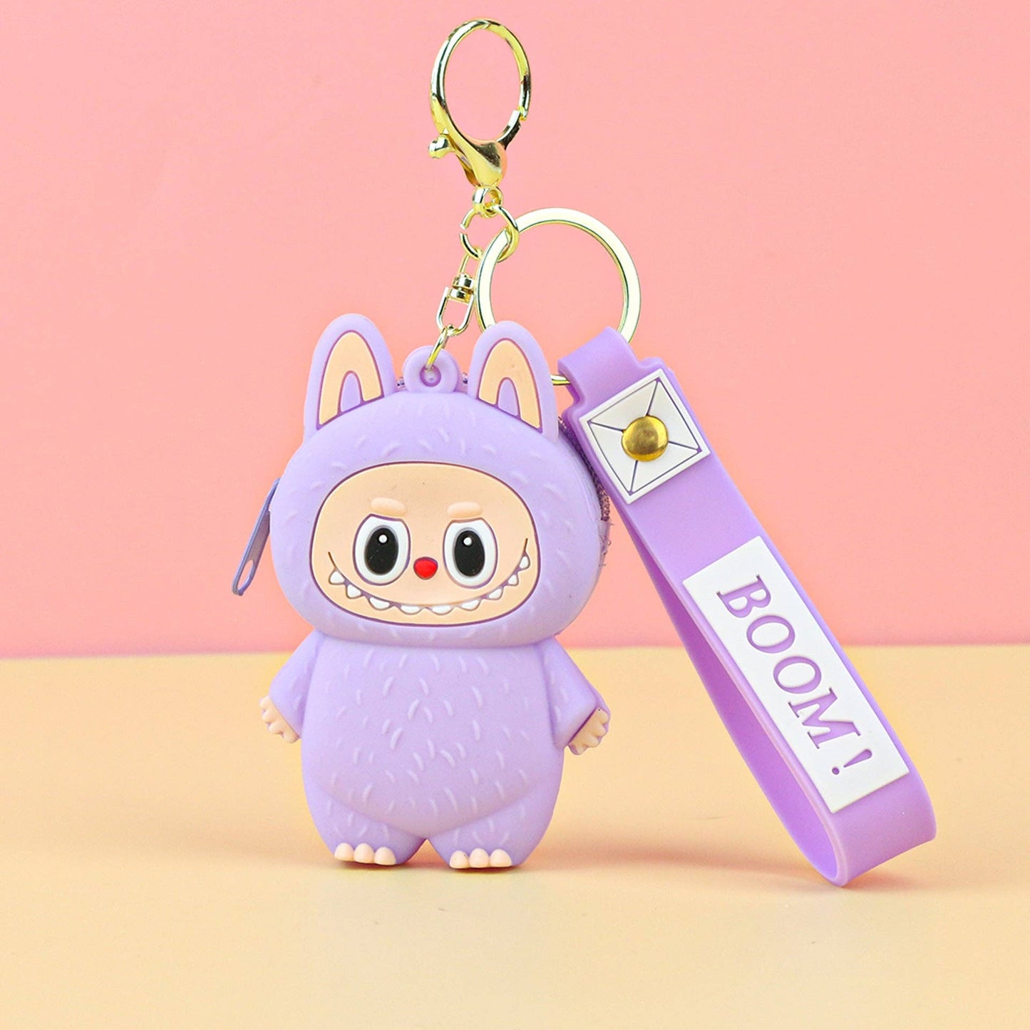 Labubu cute key chain coin purse labubu gift: Pink