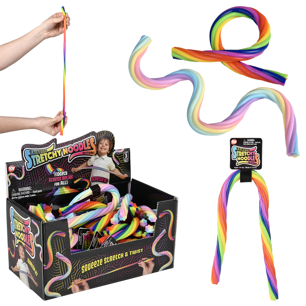 (T) 12" RAINBOW STRETCHY NOODLE
