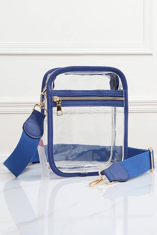 Clear PU Cross Body Mini Bag: Black