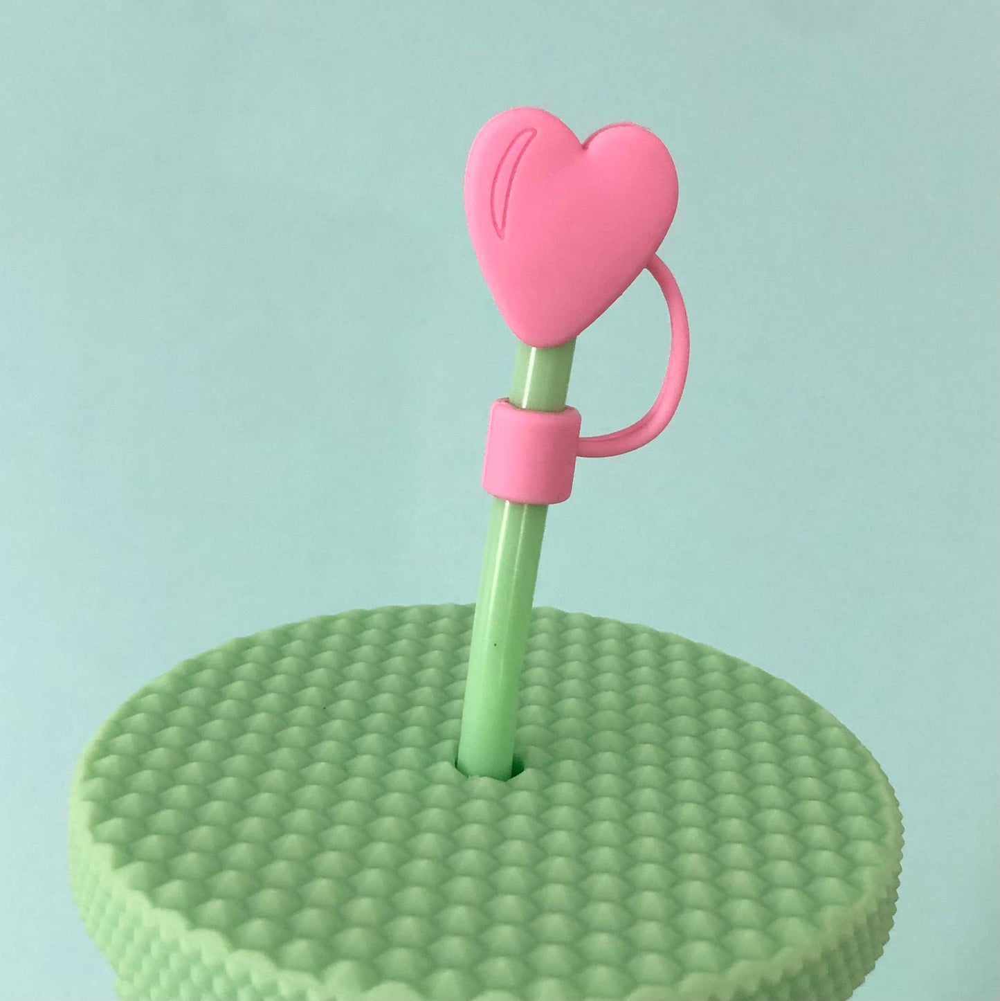 Straw Cover Pink Heart