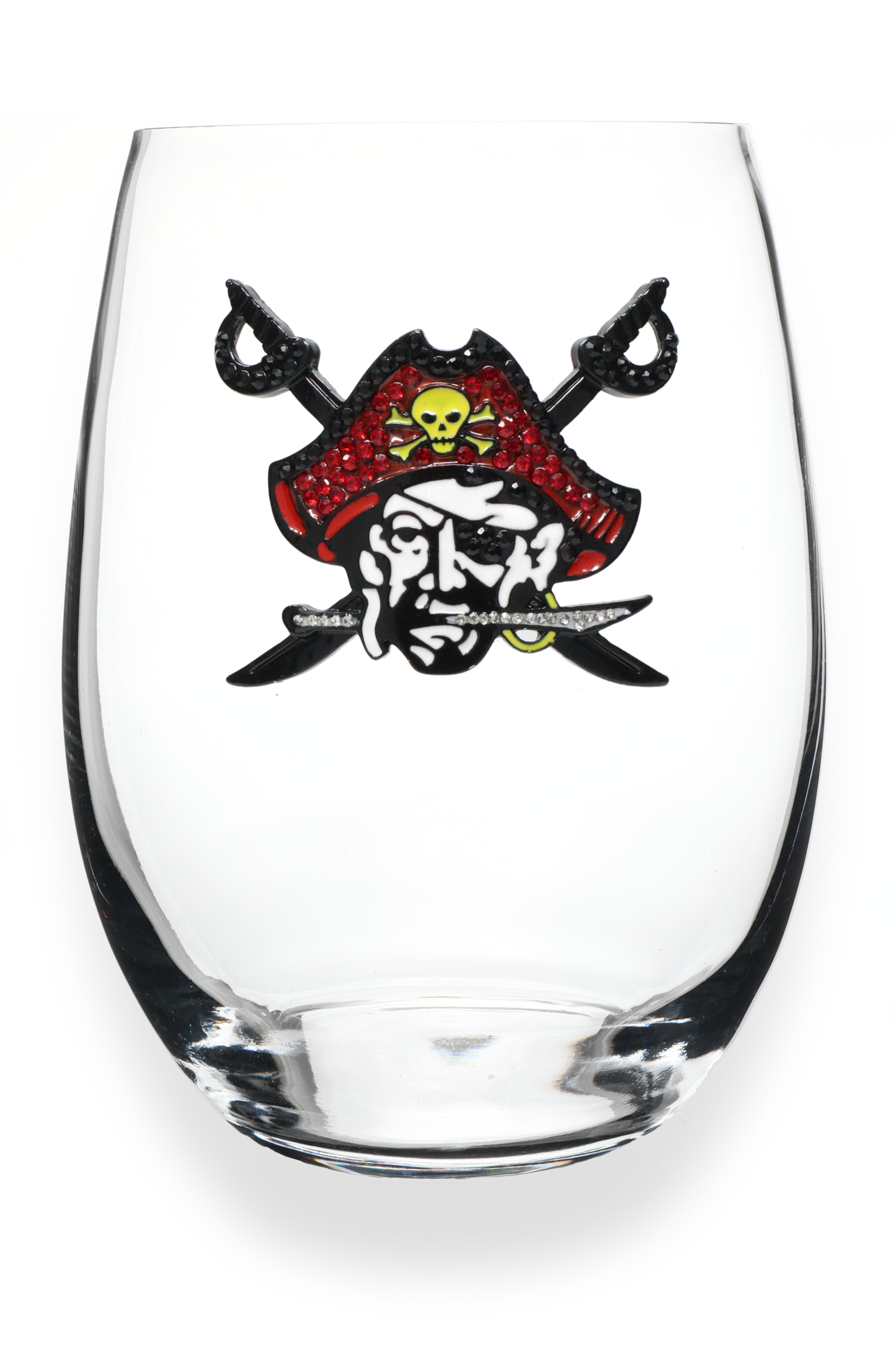 Pirate Jeweled Stemless Wine Glass