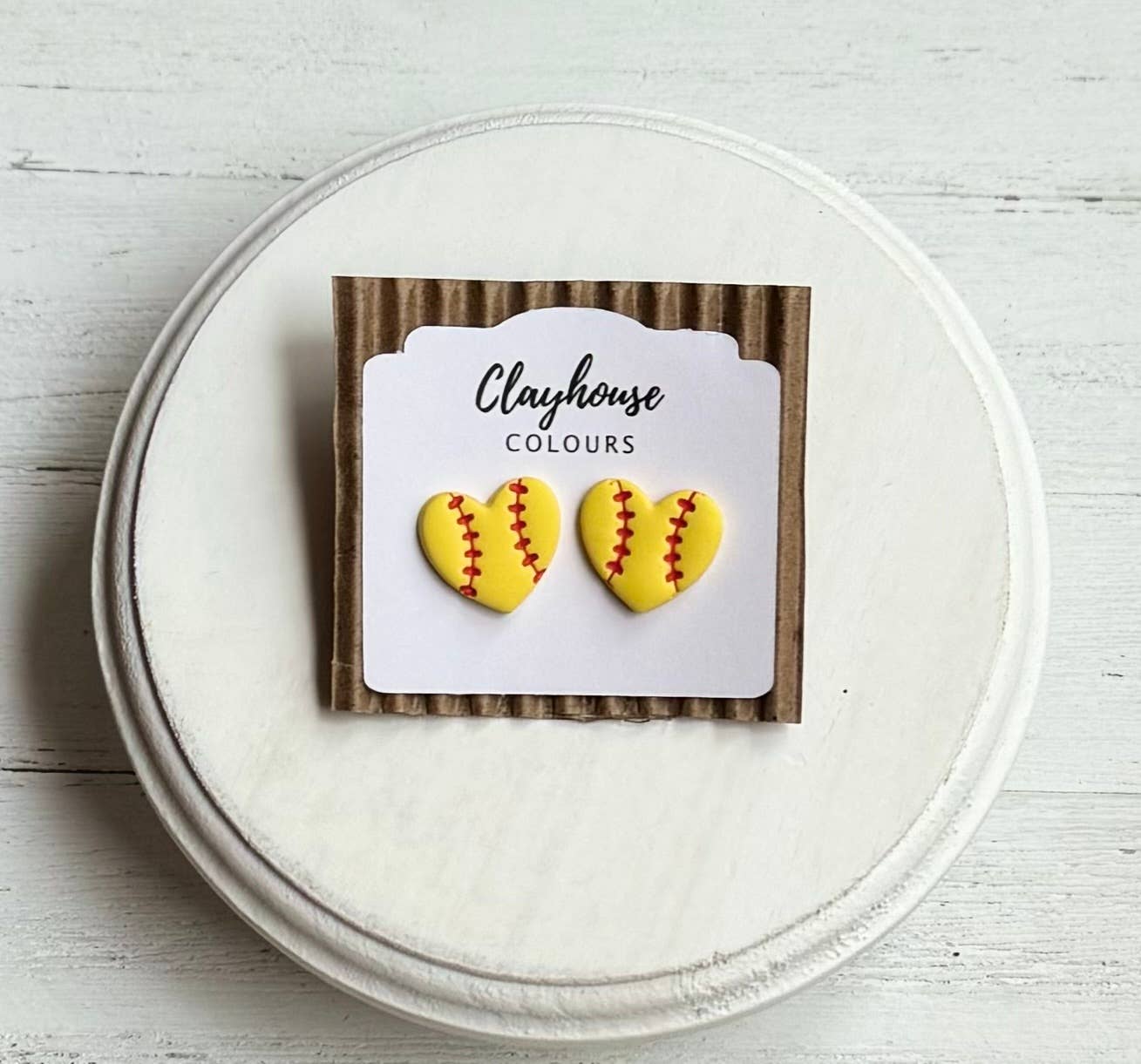 Softball Earrings: Softball Hoops