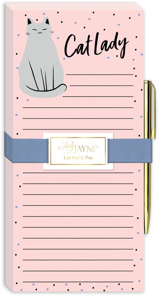 CAT LADY MAGNETIC LISTPAD WITH PEN