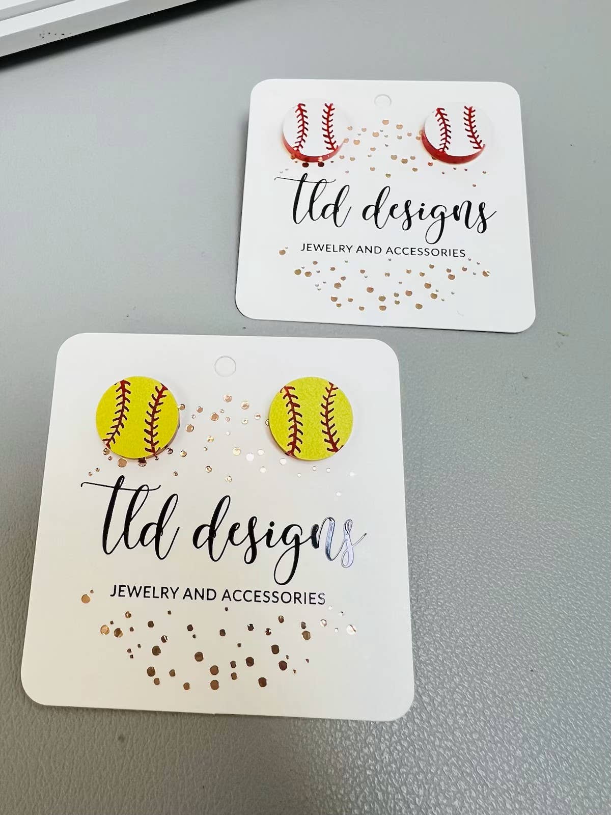Baseball/Softball acrylic studs: Baseball