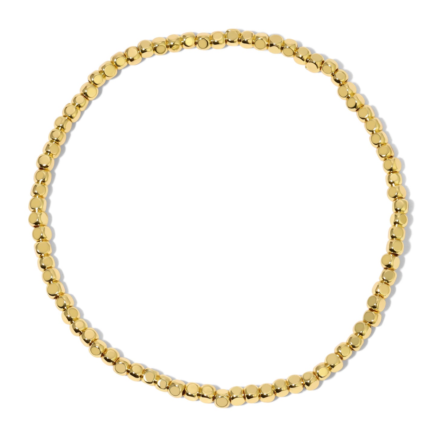 Gold Cube Bead Bracelet - Petite (2.5mm)