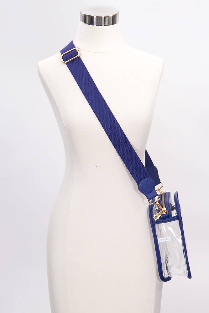 Clear PU Cross Body Mini Bag: Gray