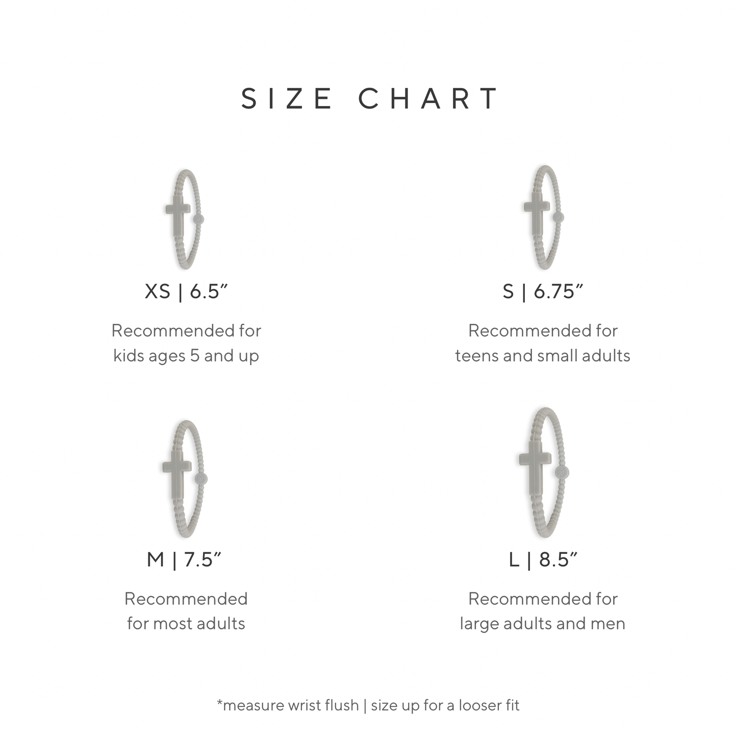 Jesus Bracelets (silicone cross bracelets): White (5 pack) / Extra Small
