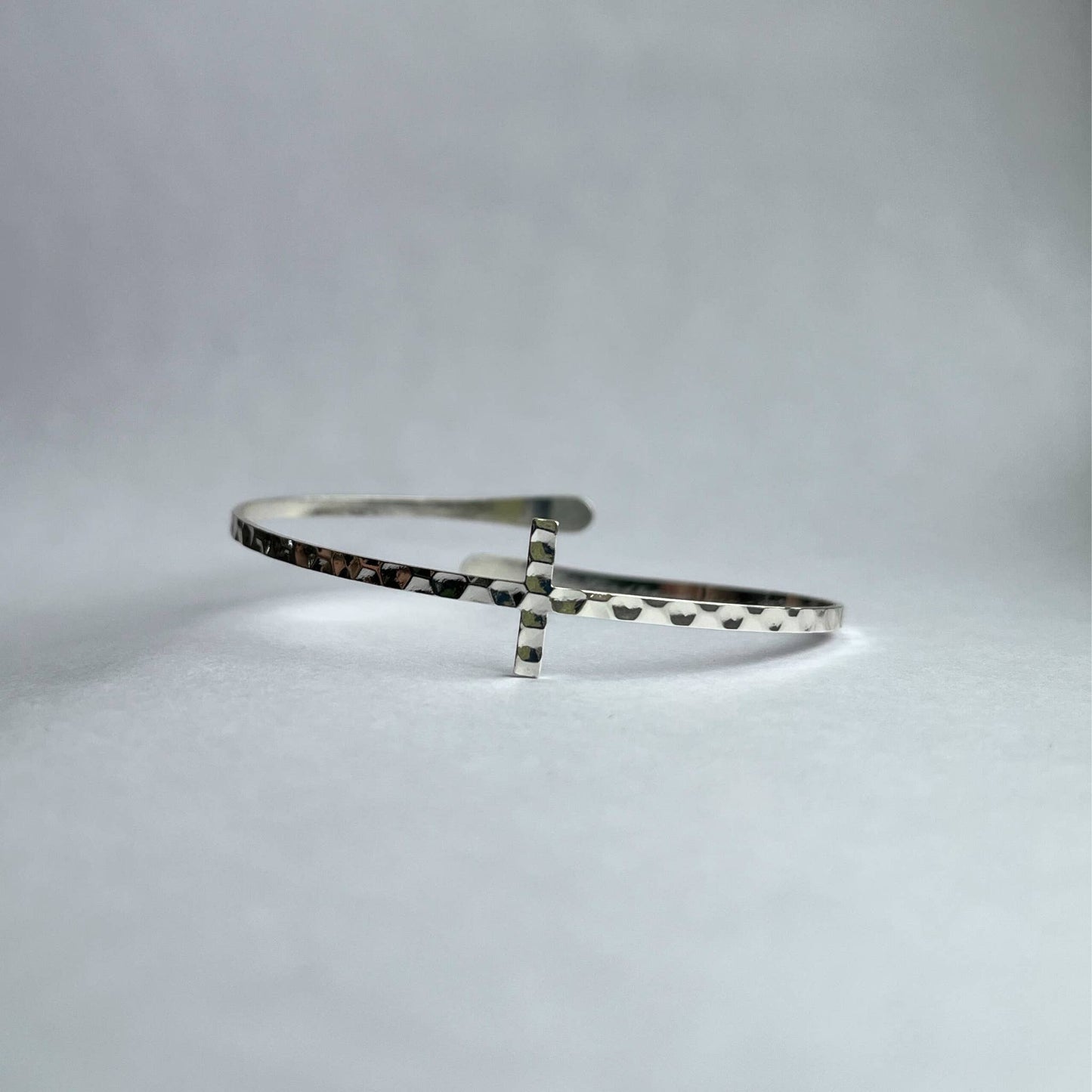 Terra Inspirational Cross Bangle Bracelet: Yellow Gold