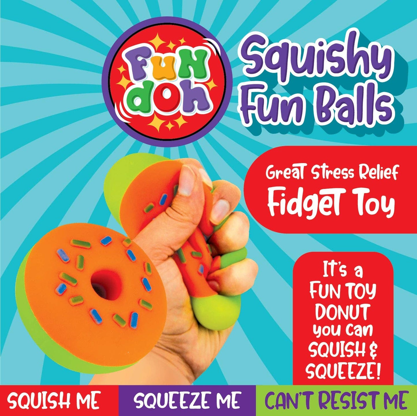 Fun Doh Squishy Fidget Donut Boxed Assortment - 12/Display: Wholesale Price