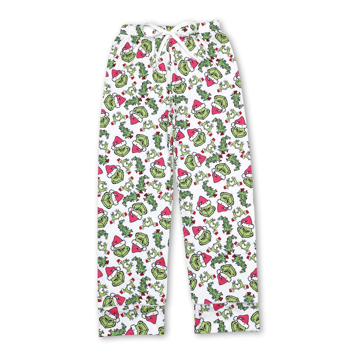 Green face Christmas tree adult women sleepwear bottom: XS