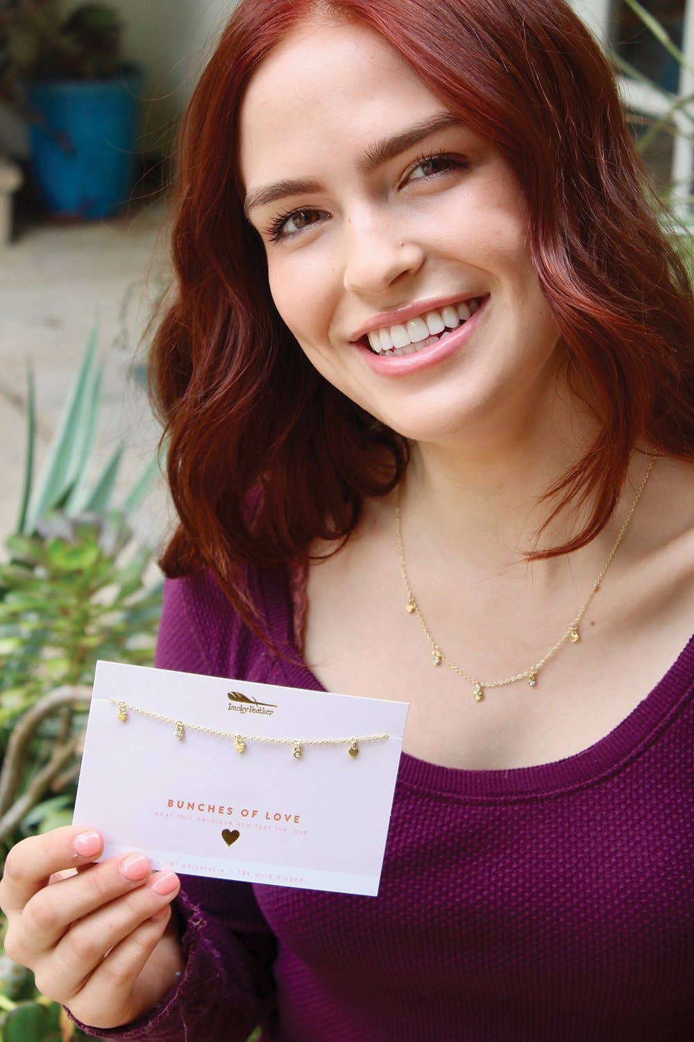 Dangle Necklace Gold - BUNCHES OF LOVE