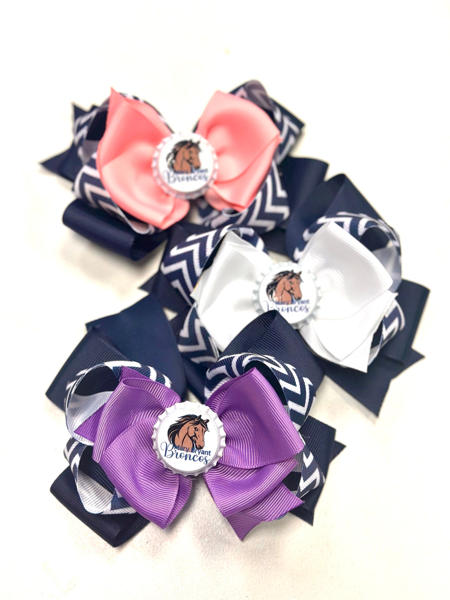 Mary Bryant Navy Chevron Bow