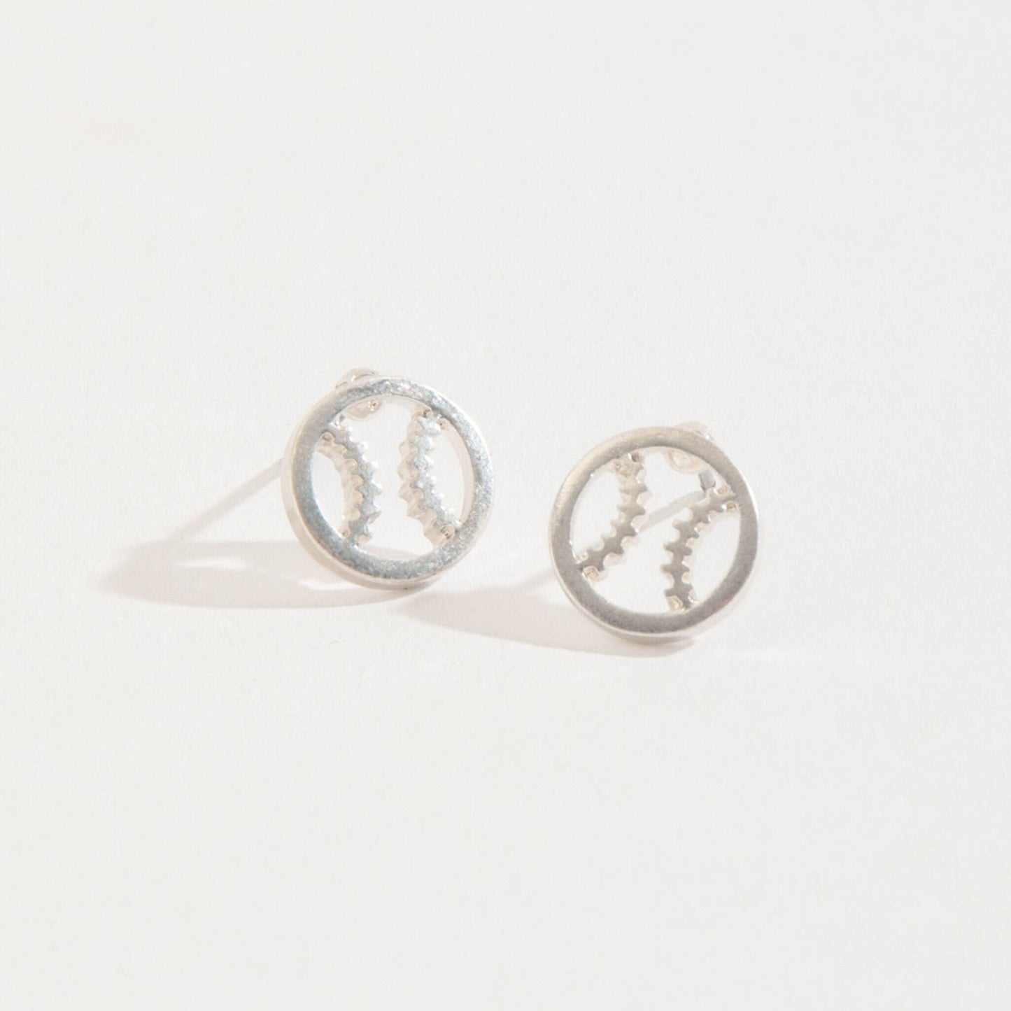 Baseball Stud Buds Earrings: Gold