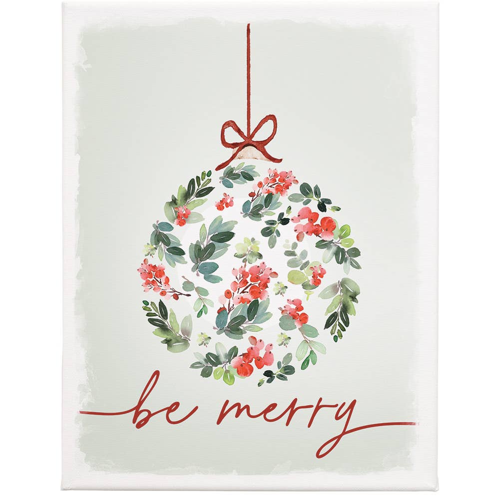Ornament Be Merry - Wrapped Canvas: 13" x 17" x 1"