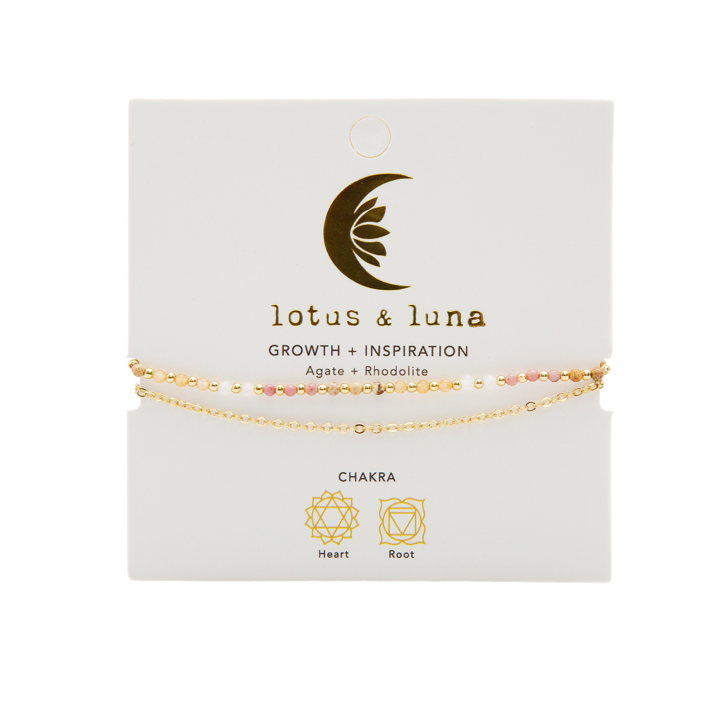Growth & Inspiration 2mm Layered Healing Bracelet (Gold)