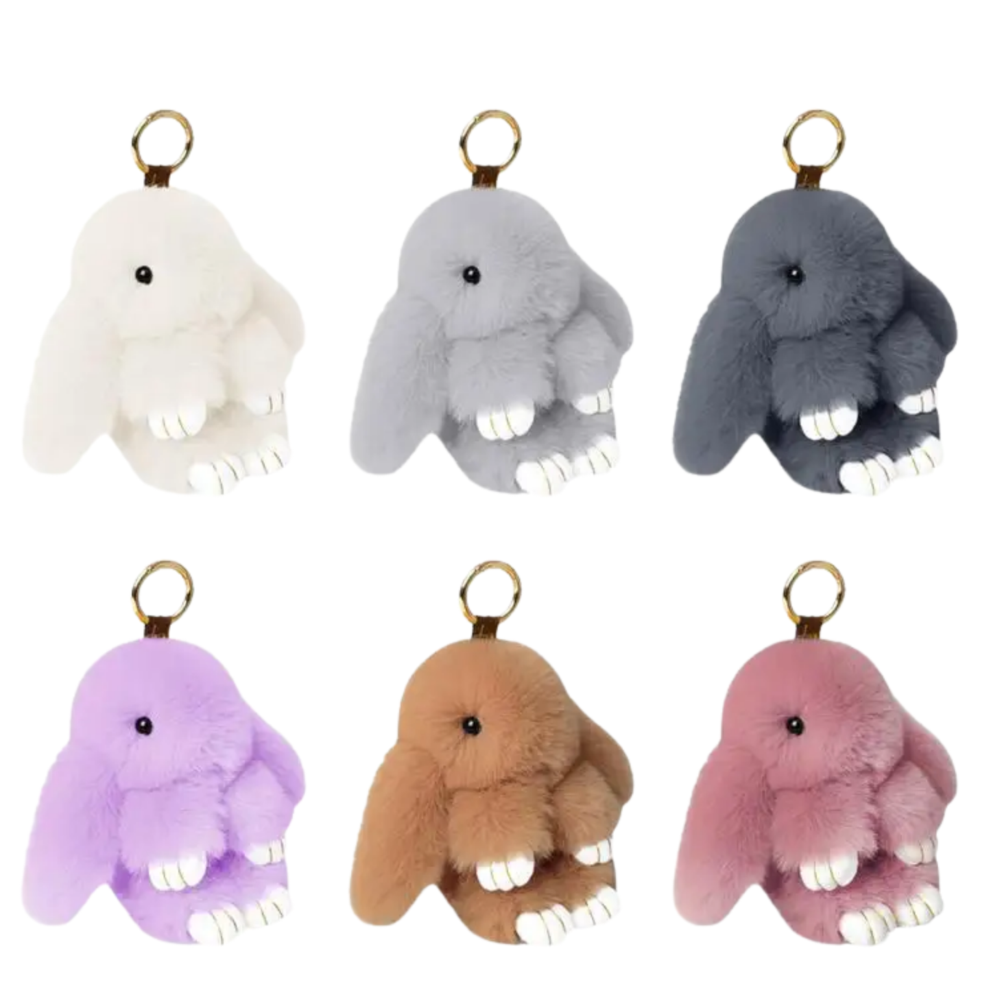 Holiday Soft Plush Bunny Keychain- Assorted
