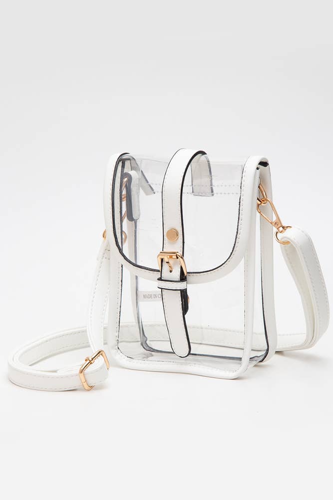 Clear Cross Body Stadium Concert Transparent Handbag: White