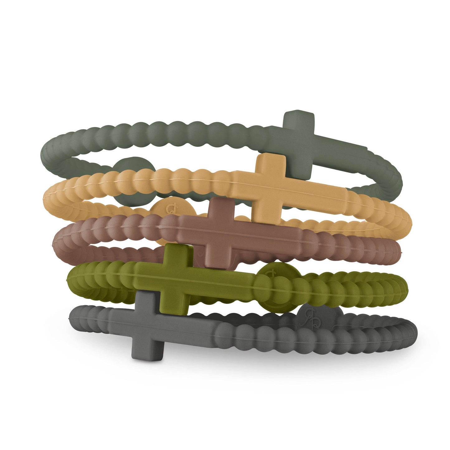 Jesus Bracelets (silicone cross bracelets): White (5 pack) / Extra Small