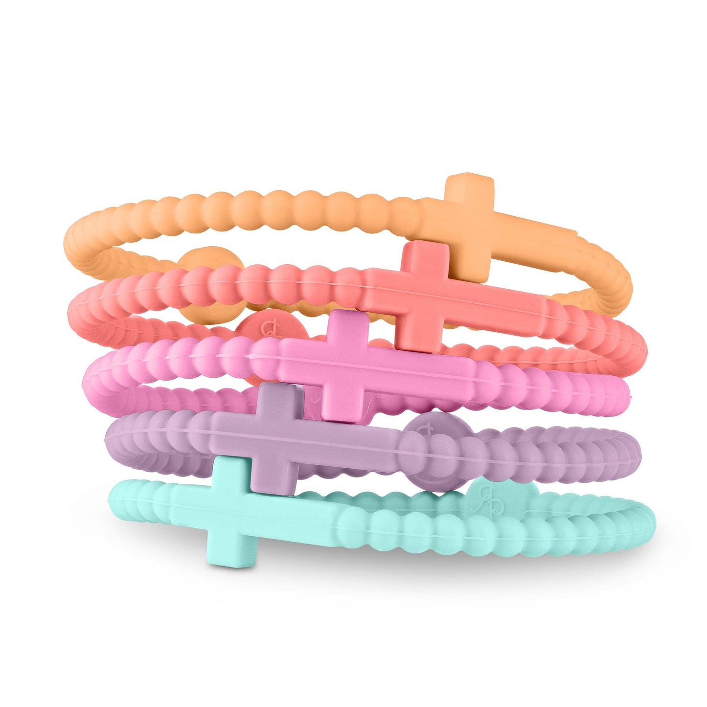 Jesus Bracelets (silicone cross bracelets): White (5 pack) / Extra Small