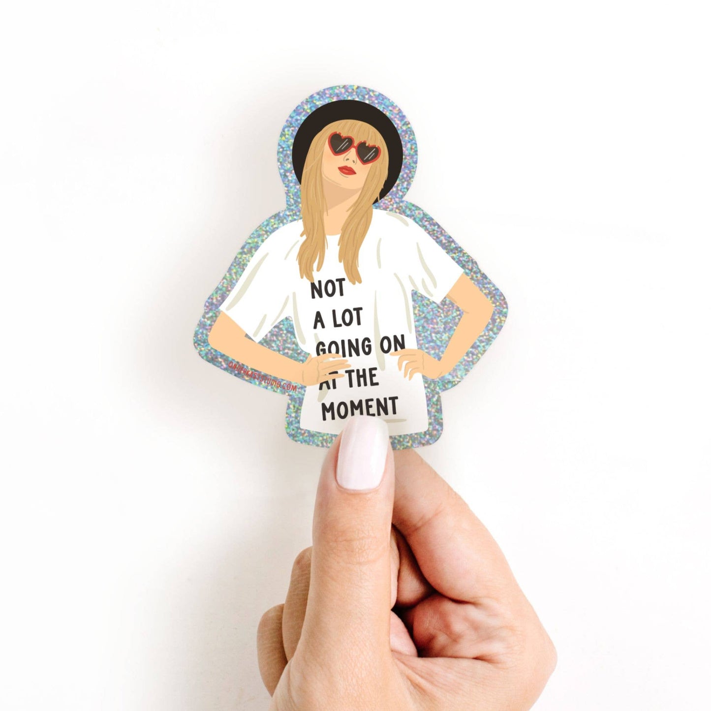 TS Red Glitter Sticker