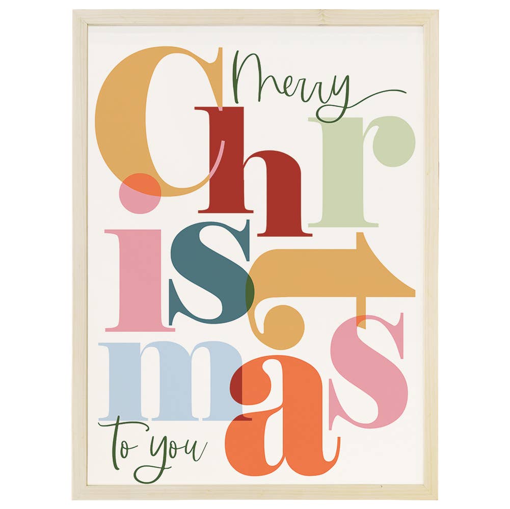 Christmas Colorful Overlap - Thin Frame Rectangle