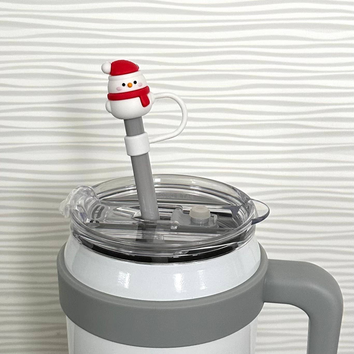 Straw Cover Topper Snowman 10mm