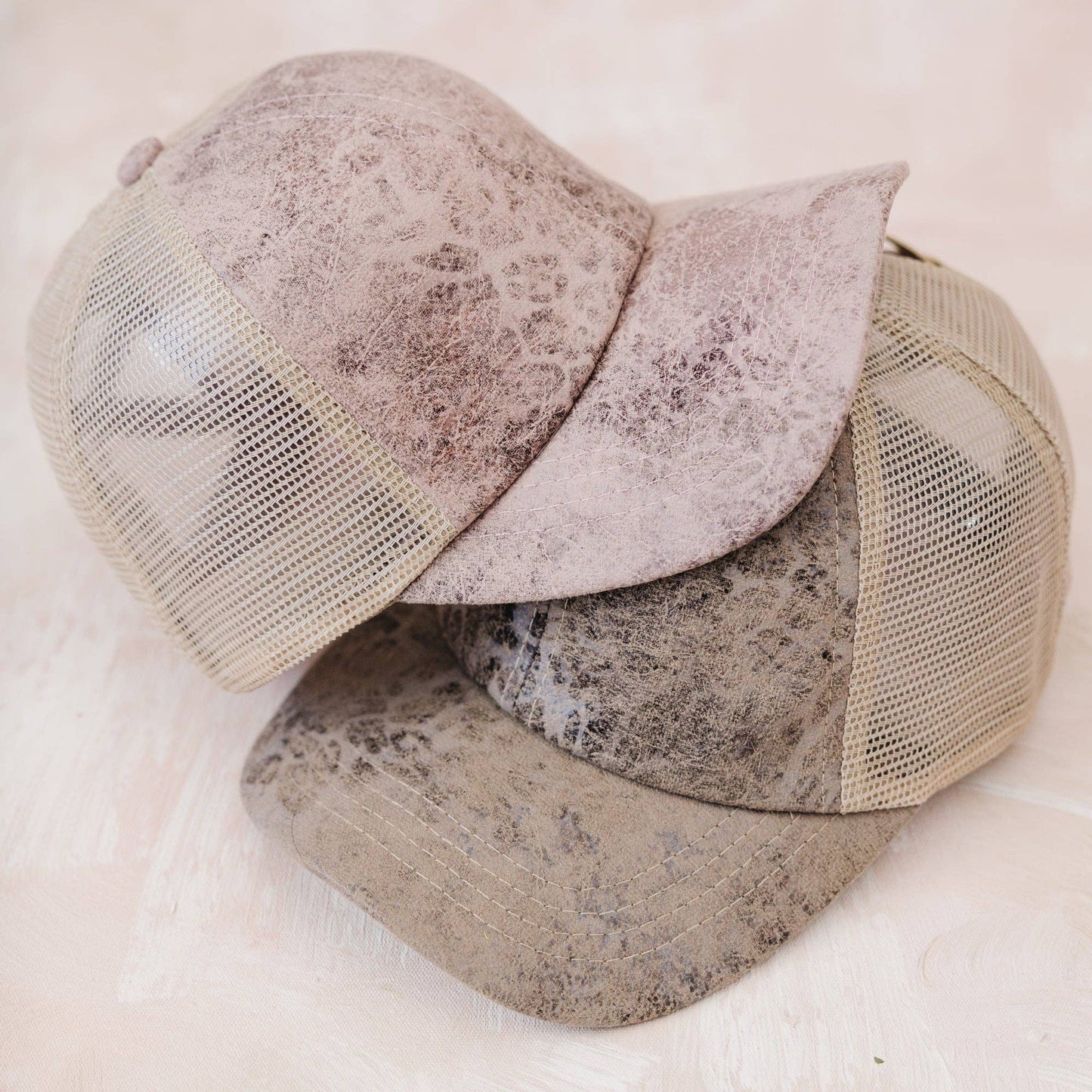 CC Faux Leather Pony Cap | Criss-Cross ( BT-923 ): Rose