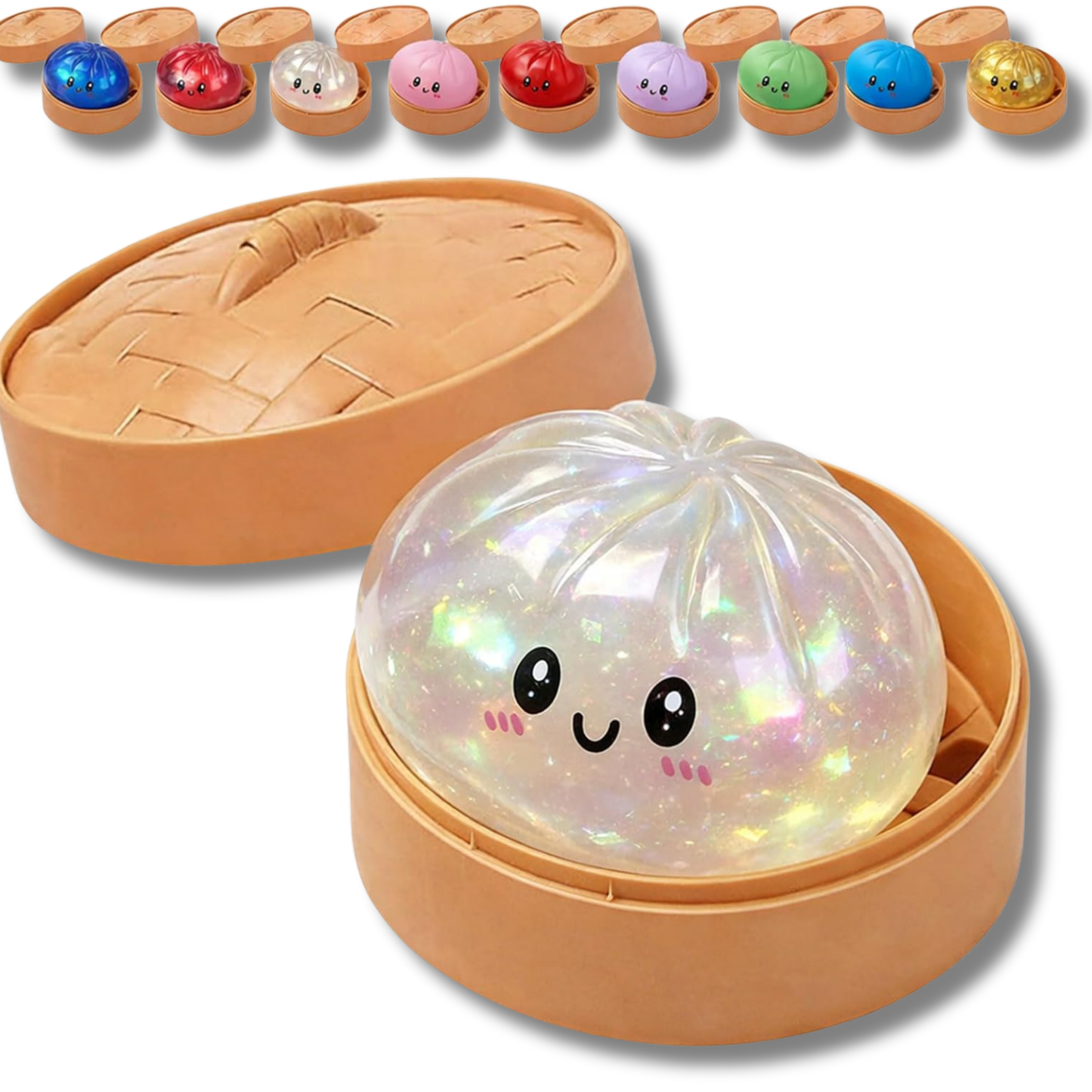 Trendy Dumpling Squishy Glitter Fidget Kids Toy- Assorted