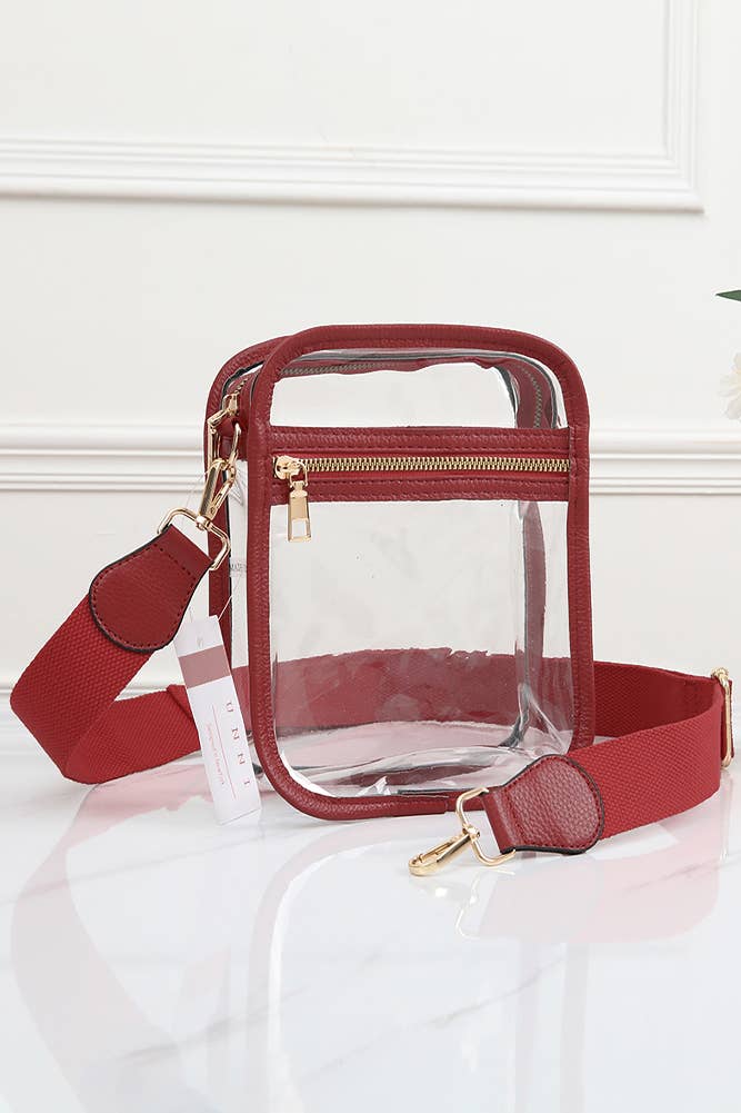 Clear PU Cross Body Mini Bag: Black