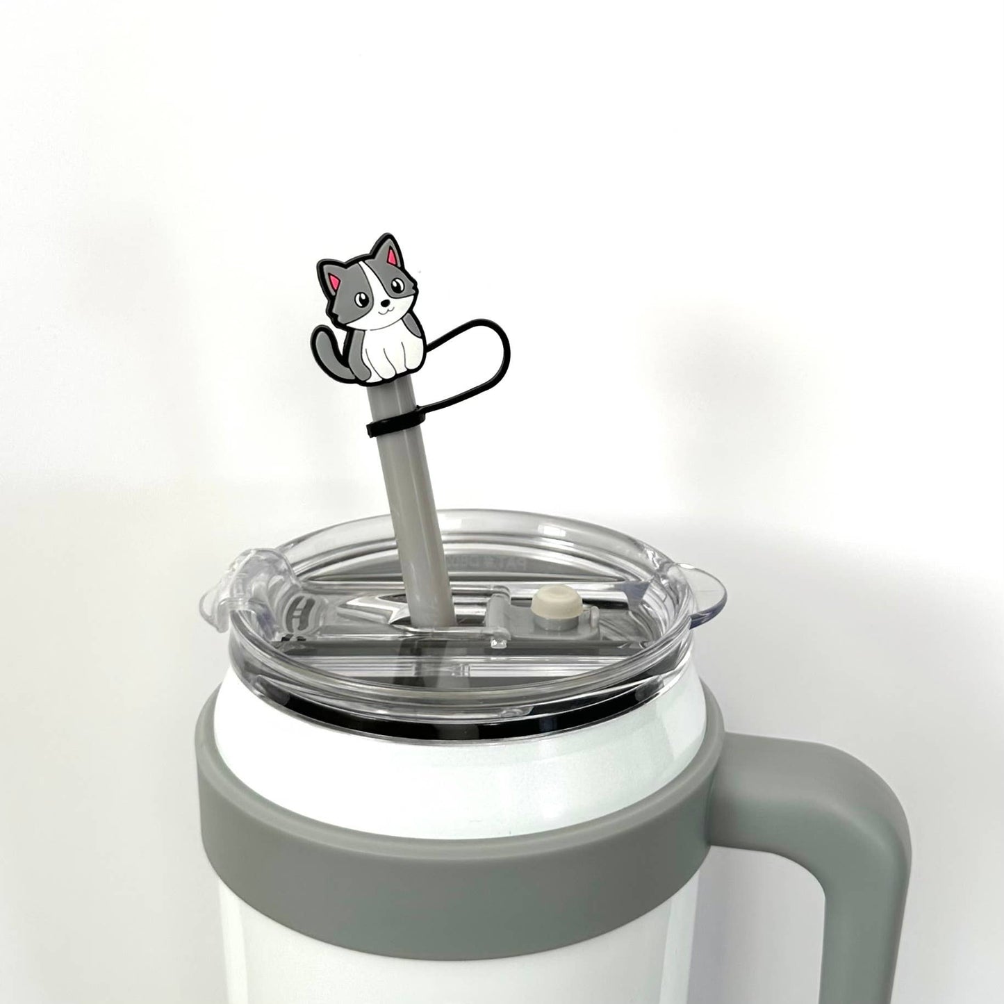 Straw Cover Gray Cat 10mm