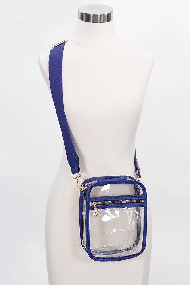 Clear PU Cross Body Mini Bag: Black