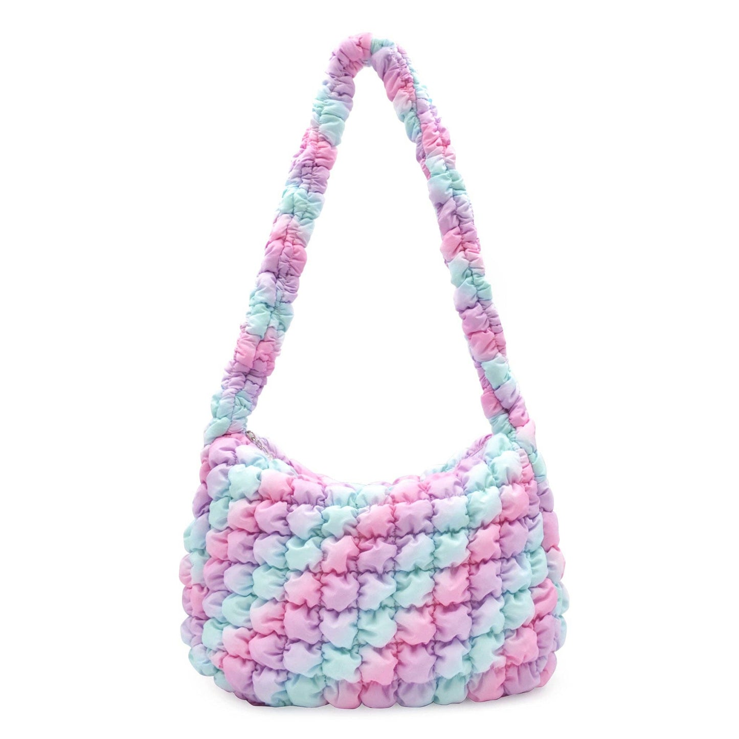 Quilted Scrunchies Hobo Sling Bag: Hot Pink Scrunch