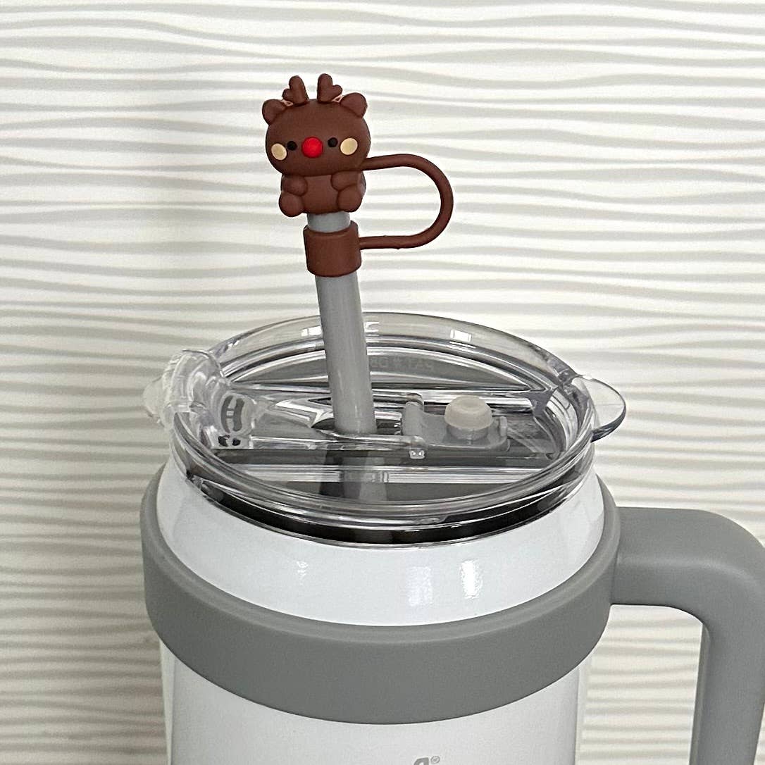 Straw Cover Christmas Reindeer 10mm