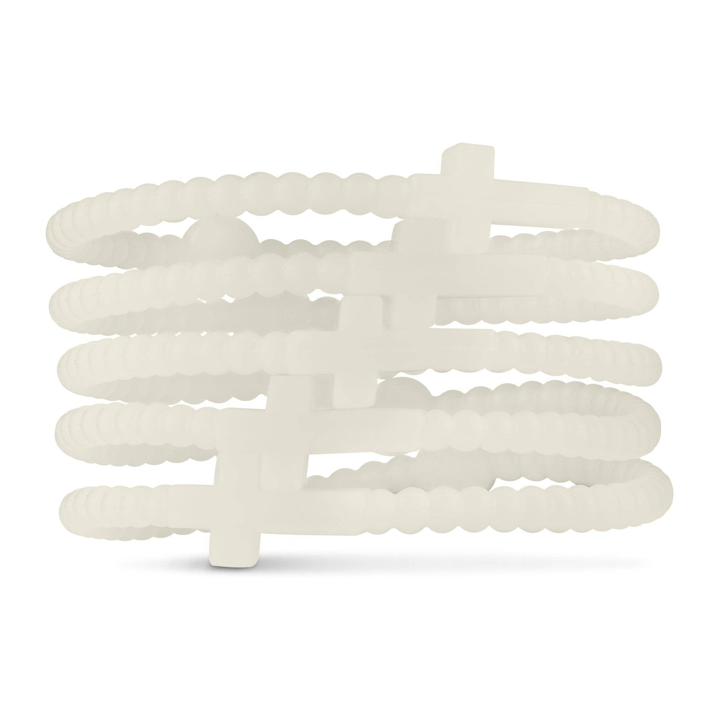 Jesus Bracelets (silicone cross bracelets): White (5 pack) / Extra Small