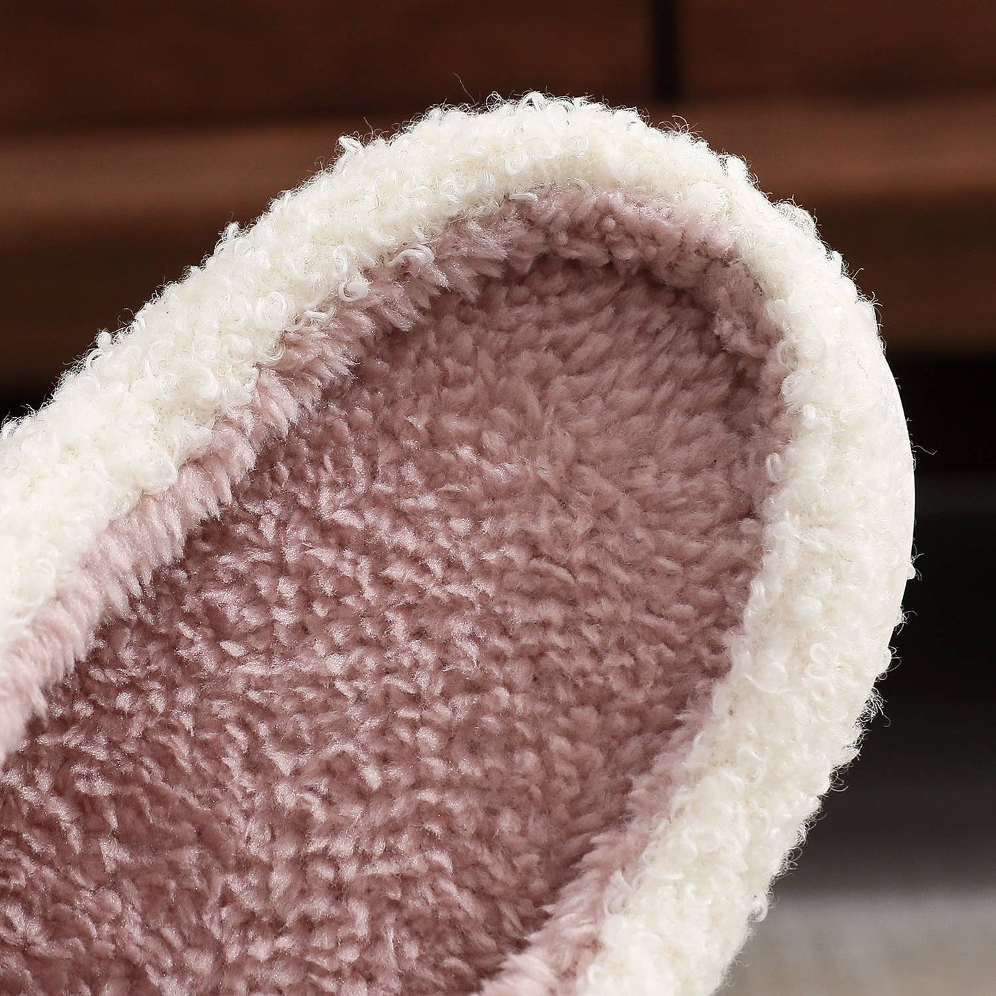 Christmas Pink Bownot Pattern Plush Comfort Home Slippers : White / 40-41