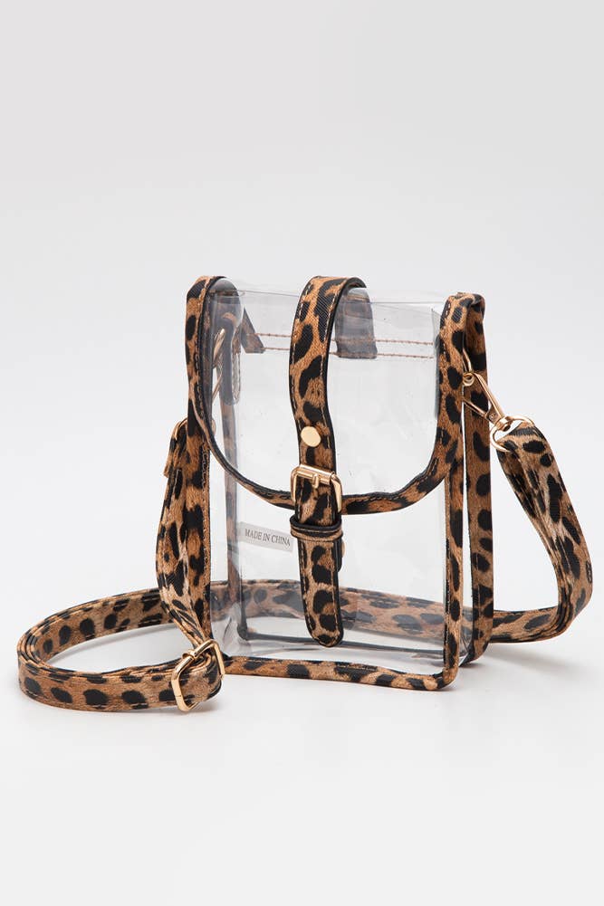 Clear Cross Body Stadium Concert Transparent Handbag: Black