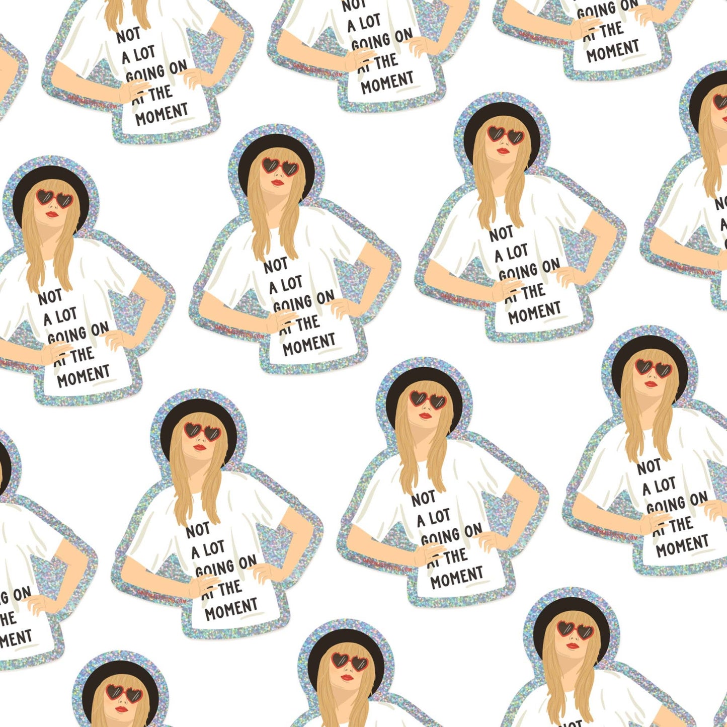 TS Red Glitter Sticker