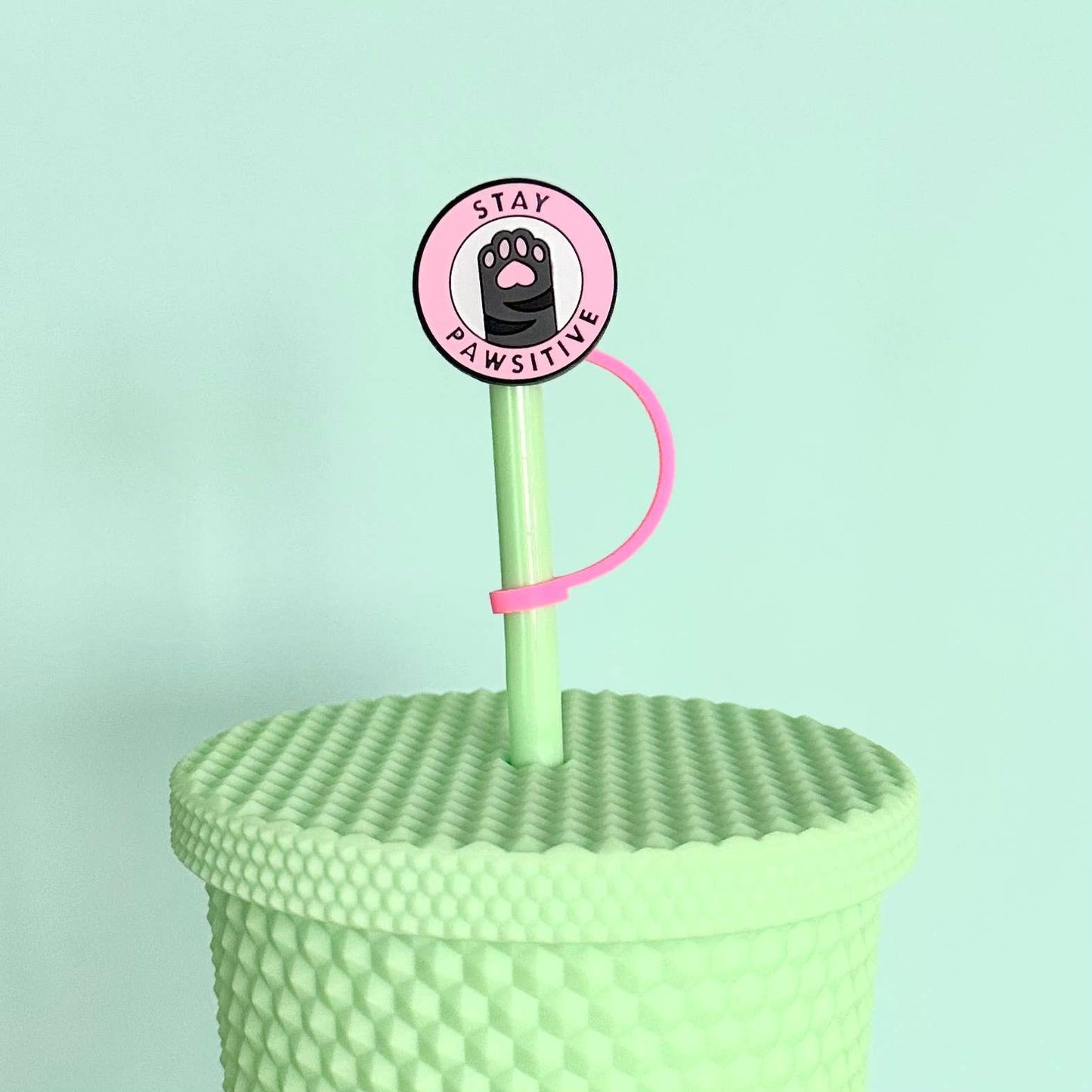 Straw Cover Topper Cat Paw Stay Pawsitive 7mm