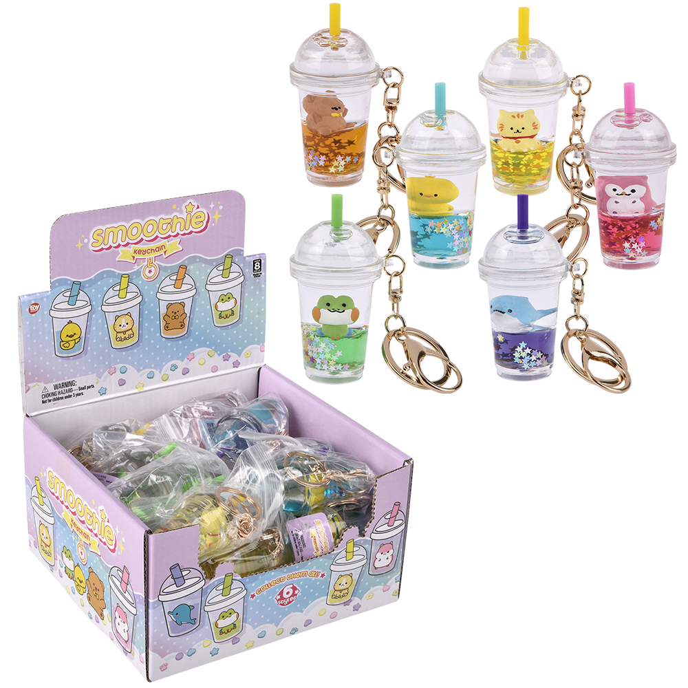 (T) 3" KAWAII ANIMAL SMOOTHIE LIQUID CLIP ON